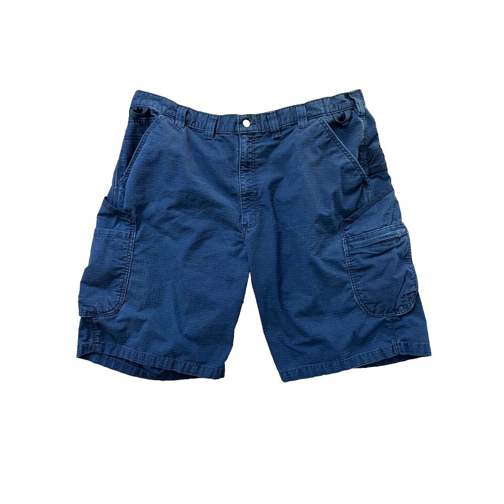Men's Carhartt Force Broxton 11" Navy Blue Ripstop Relaxed Cargo Shorts Sz 44